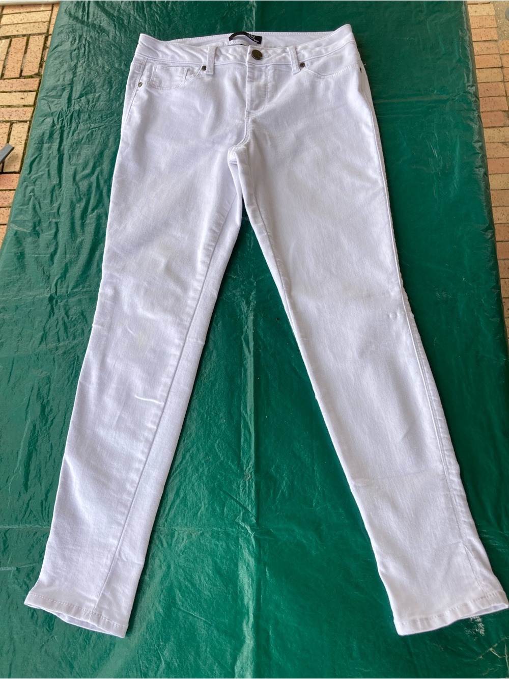 1822 Denim Stretch Ankle Butter Jeans White Slim Fit Size 10